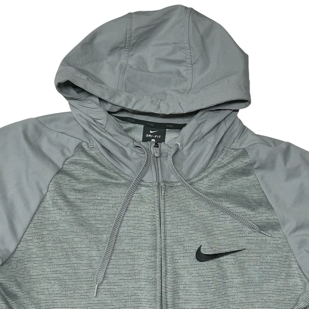 Nike Dry Fit Mens Size M Hoodie Full Zip Gym Running Training Activewear Pockets - Picture 3 of 10